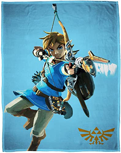 The Legend of Zelda Arrow Blue 160 x 200 cm Super Soft Flannel Blanket Cuddly Blanket Sofa Blanket Coral Fleece Blanket Hyrule Triforce Links Awakening Breath of The Wild Pass for Bedding