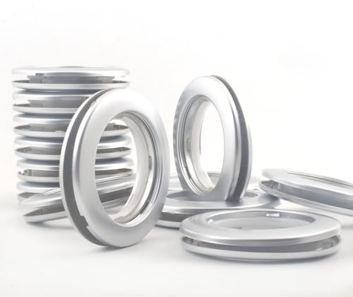 42 Pack Curtain Grommets Inner Diameter 1-9/16(40mm) Plastic Curtain Large Eyelet Rings Nanoscale Low Noise Large Grommet Kit for Fabric (Silver)