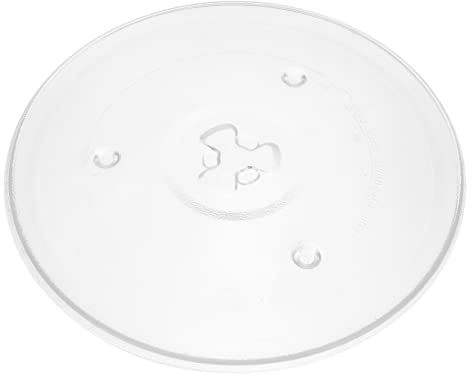Mikrowellenteller 27cm aus Dickem Glas für Mikrowelle | Rund, Weiß, Hitzebeständig und Leicht zu Reinigen, Zubehör für Austausch im Haushalt