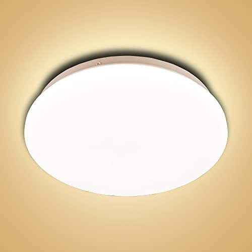 FTL LED Deckenleuchte Rund Warmweiss 3000K Badezimmer Deckenlampe 15W CRI>80+ 1500LM IP44 Wasserfest für Küche Badezimmer Schlafzimmer Wohnzimmer Flur Keller Balkon Ø26cm