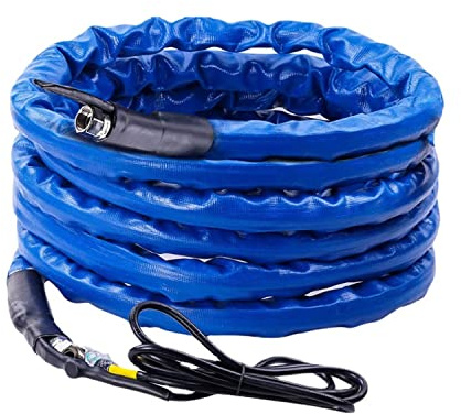 Fayelong Tuyau d'eau chauffant pour camping-car, tuyau d'eau potable chauffant avec thermostat 1/2 Diamètre intérieur -45°F Résistance à la température pour camping-car Camion de jardin (25FT)
