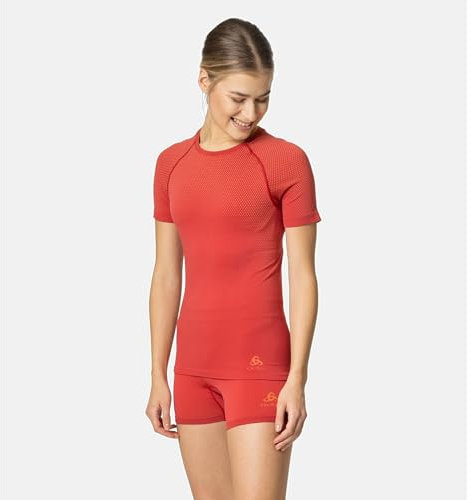 Odlo Damen Funktionsunterwäsche Kurzarm Shirt Performance Light ECO, American Beauty, XL