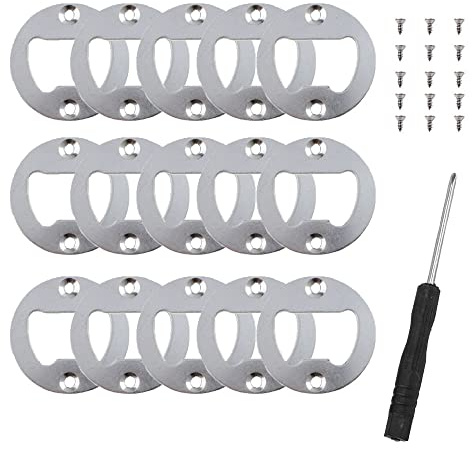 rflaueo 15pcs Bottle Opener Insert Kit, Stainless Steel, DIY Bottle Opener Hardware with Screws and Screwdriver, Resin Molds, Crafts Making