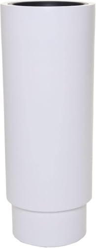 VIVANNO Pflanzkübel Escada - 90x35cm Fiberglas Blumentopf in Weiß Matt | Wetterfester Übertopf für Innen und Außen, Inklusive Kunststoffeinsatz, Robustes Material in abgestufter Form