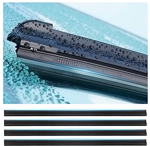 4PCS 32 Trimable DIY Car Windshield Wiper Blade Strips Quiet in Use- Premium&EZ Replacement Boneless Wiper Blade Refill - Keeping View Clear Window Wipers for Car SUV Truck Van