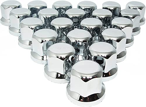 20 tapas de tuerca de rueda de 32 mm de plástico, cromadas, para camión, remolque, autobús, camión, vehículo LKW