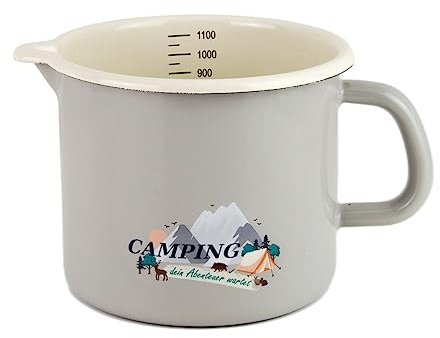 Münder Email Milchtopf 12cm Emaille Dekor Camping