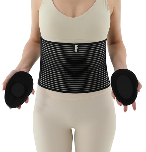 NabelbruchBandage. Nabelhernie Gürtel Herren / Damen - Bauchgurtel für Hernie: Nabel, Epigastric, ventral. Leistenbruch Gürtel - 2 Kompressionskissen. Hernie Bauchweggürtel für Frauen & Männer (L/XL)