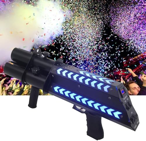 Lanceur de confettis sans Fil, Pistolet à feu d'artifice à confettis avec lumières colorées, tireur de confettis électrique pour Bar Professionnel, Mariages et Autres Festivals, po