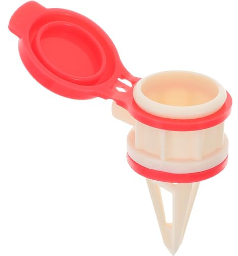Red Milk Beverage Diverter Spout Pourer with Lid for Easy Pouring of Boxed Drinks and Milk Cartons