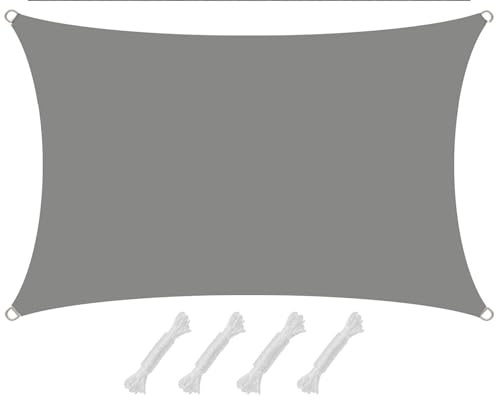 AMANKA Toldo Vela Rectangular 1x2m UV98% Impermeable Exterior Sombra Pergola Solar Lona Camping Piscina 6m
