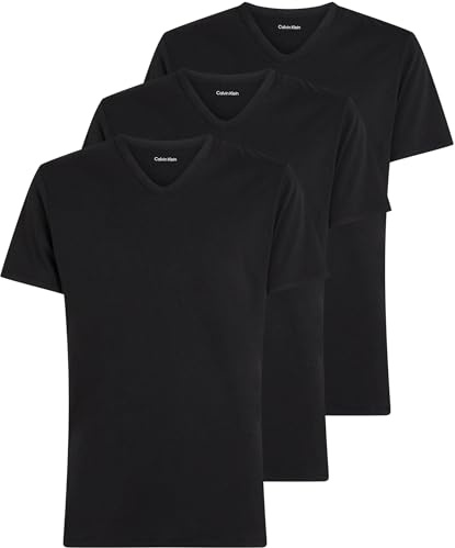 Calvin Klein Herren 3er Pack T-Shirts Kurzarm mit V-Ausschnitt