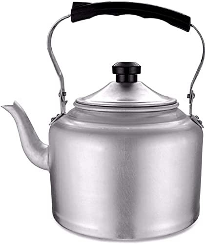 CAFIEDR Teekanne für Herd, Teekessel, Aluminium-Teekessel, Edelstahl-Teekessel, Heißwasserkessel, Wasserkocher, Heißtopf, Wasserkocher, Teekanne für Herd, Teekessel (Silber, 3 l)
