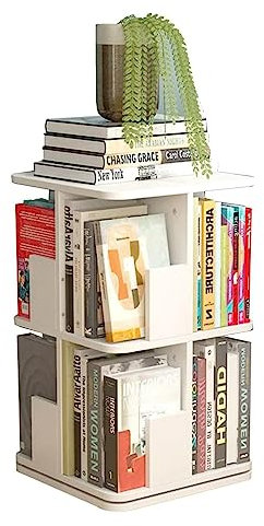 Bücherturm Freistehend 360° drehbares Bücherregal, großes Fassungsvermögen, stehendes Bücherregal, 2/3/4 Ebenen, Bücherregal, großes Fassungsvermögen, Bücherregal-Organizer perfekte Darstellung