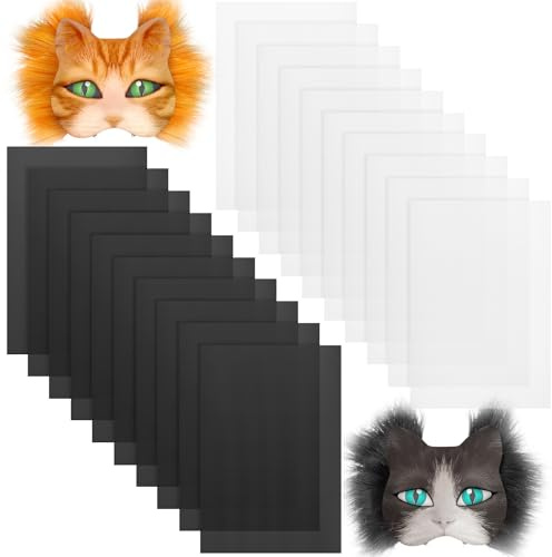 Seenelling 20 Stück 30 x 20 cm Augen-Mesh für Therian-Masken, PVC-Kunststoff, Augennetz für Pelzanzug, wasserdicht, bedruckbar, Netz-Leinwand für Therian, DIY-Pelzanzüge, pelziger Anzug (ohne Augen)