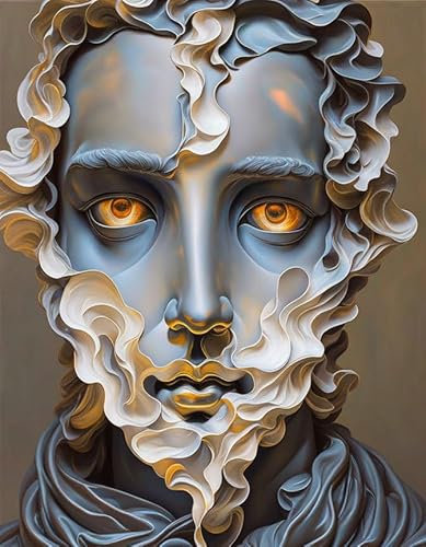 OuDeZjzhu Leinwandbild, Wandkunst, 58 x 90 cm, schönes Auge, Gips, Porträt, Bild, ohne Rahmen, Poster
