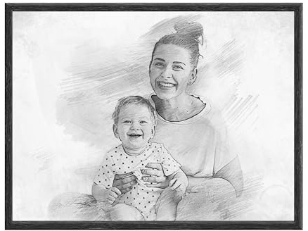 STEIGEL® Dein Foto als Bleistiftportrait/personalisiert und einzigartig/Familie/Partner oder als Erinnerung an dein Haustier