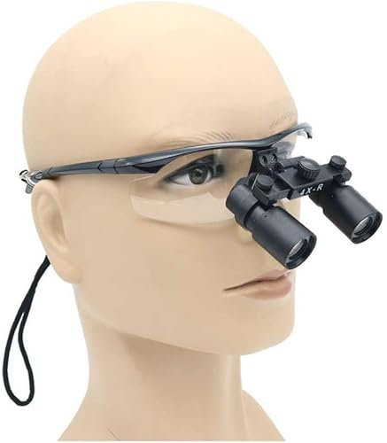RENYUEH Lupenbrille Dentallupen, Chirurgische Lupe 4X Medizinischer Sportrahmen Stirnband Binokulare Medizinische Lupen für die zahnärztliche Gehirnchirurgie Gefäßanastomose