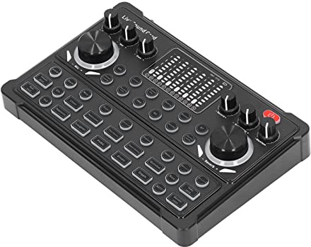 Delaman Carte son en direct Bluetooth - Carte son en direct - Multifonctionnel - Réduction du bruit DSP - Changeur de voix Bluetooth - Affichage de la lumière LED pour le streaming en direct