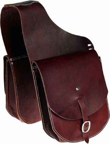 EQUIGEAR Western-Leder-Satteltasche für Pferde | Reitvergnügen Wanderritt geeignet für Reiten und Fassrennen | Satteltasche mit verstellbarem Riemen GRÖSSE: 10X10X3 AS-01