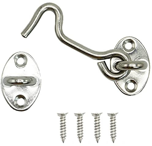 Crochet de cabine, verrou à œil et boulons pour serrures de porte, entretoise de fenêtre, support silencieux, acier inoxydable, 75 mm, argenté
