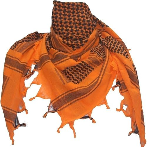 Outdoor World Shemagh Scarf – Keffiyeh Palestinian Arab PLO Military Army SAS Desert Head Neck Wrap – Breathable 100% Cotton Tactical Scarf Face Cover for Men Women – 110cm x 110cm with Tassels