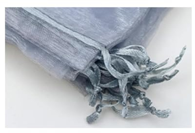 100 Stück Organzabeutel mit Kordelzug für Geschenke (Silber,20x30cm) | Transparentes Organza Säckchen mit Kordelzug – leer zum Befüllen für Lavendel, Obstschutz & Weihnachtsgeschenke.