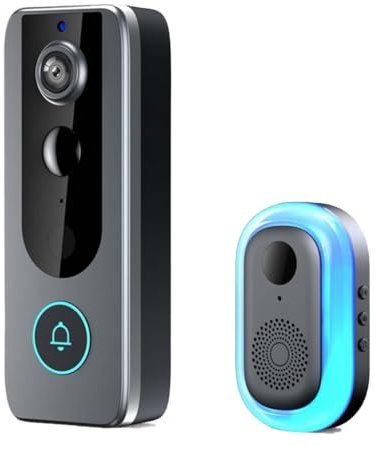 GuardianBell Pro – Smart WiFi Doorbell & Cam in One, Live View and Two-Way Audio, Ultra HD Kabelgebundene Türklingel mit Kamera, Personenerkennung, Nachtsicht, wasserdicht Smarte Doorbell Camera