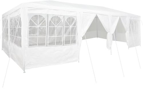 vidaXL Carpa de Fiesta con 12 Paredes Blancas, 8 x 4m. Toldo Pop-up súper Resistente de PE. Amplio Espacio, diseño a Prueba de Intemperie reuniones, buffets y Celebraciones Familiares