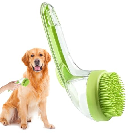 Brosse pour chien Bain de toilettage en silicone pour la perte de poils | Brosse de bain antidérapante pour chiots pour chiens, chats, chiots, chatons, intérieur/extérieur, maison, salle de bain/d