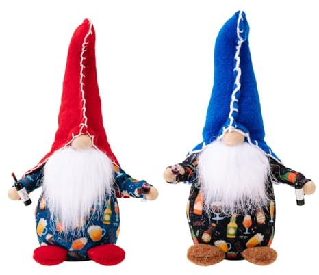 Gnomes de fête des anciens combattants en peluche - Décoration pour verre à vin et elfes