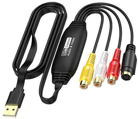 Ddujbtp Tragbarer USB-2.0-Video-Adapter, Kabel, Leitungserfassungskarte für und Streaming auf Notebook, Computer, USB-Video
