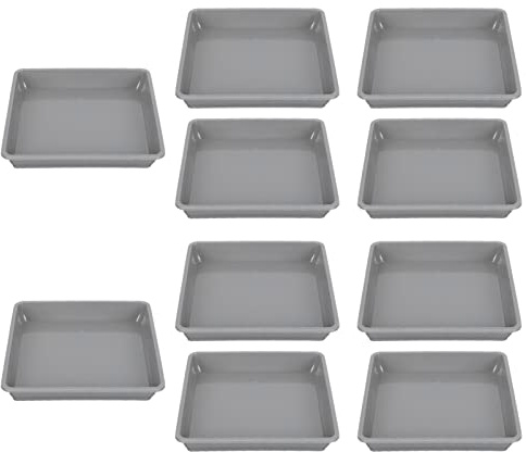 TOYANDONA Lot de 10 Plateaux pour Pots De Fleurs Carré Gris 15 Cm, Supports Antimicrobiens Et Anti-dérapants pour Balcon Et Jardin, Bacs à Eau Résistants Au Soleil Vieillissement