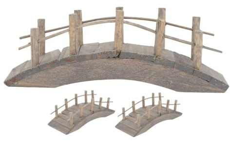 SOLUSTRE 3pcs Mini Wooden Arch Bridge for Dollhouse Fairy Garden Bonsai Plant Decor Easy Assembly Elegant Miniature Railings for DIY Outdoor Zen Garden Accessories