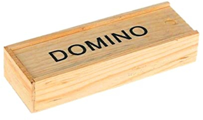 HANABASS 2 Sätze Holz Domino Spiel aus Premium Holz mit Tragetasche Pädagogisches Geschicklichkeitsspiel Fördert Kreativität und für Familien