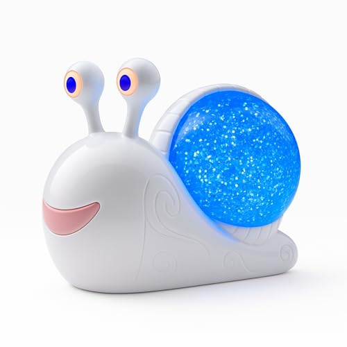 Snail Glitter Ball Light – Colour Changing Glitterball Lamp with Swirling Sparkle Effect, LED Glitter Snow Globe Night Light for Bedrooms, Sensory Rooms & Relaxation, Calming Decorative Mood Lamp