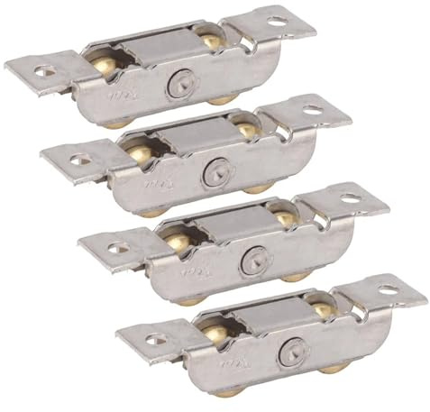 6 uds rodillos dobles rodillo de puerta corredera rueda cóncava acero inoxidable tándem bola cobre para Puerta Corrediza