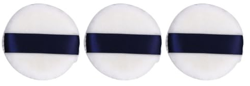Hemobllo Borla para Polvos Sueltos y Base Facial de Vellón Blanco, Tierno y Ahorra Polvo, Pack de 3 Piezas para Maquillaje y Aplicación Corporal Color Aleatorio