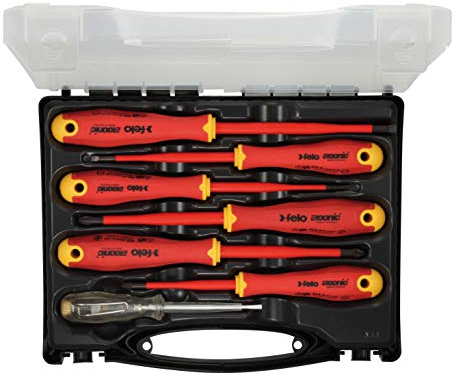 Felo 878155 0715762745 e-Slim Isolierter Schraubendreher-Set, Schlitz und Phillips (7 Stück)