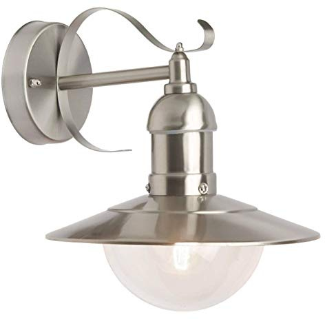 BRILLIANT Lampe Arto Außenwandleuchte hängend edelstahl | 1x A60, E27, 60W, g.f. Normallampen n. ent. | IP-Schutzart: 44 - spritzwassergeschützt | Für LED-Leuchtmittel geeignet