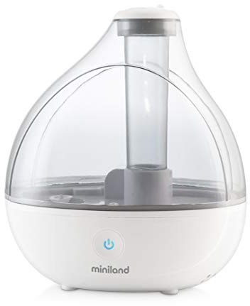 Miniland Humidificador (1.5L) | 2 en 1: Vapor Frío y Difusor Aceites Esenciales | Autonomía hasta 24h | Luz Opcional | 30dB Silencioso | Humidrop