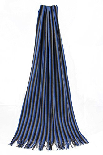 Rotfuchs Schal Kuschelschal Strickschal Raschelschal Streifen 100% Wolle Made in Germany(blau braun)