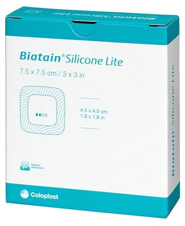 Biatain Silicone Lite Square Foam Dressing, 7.5 x 7.5 cm