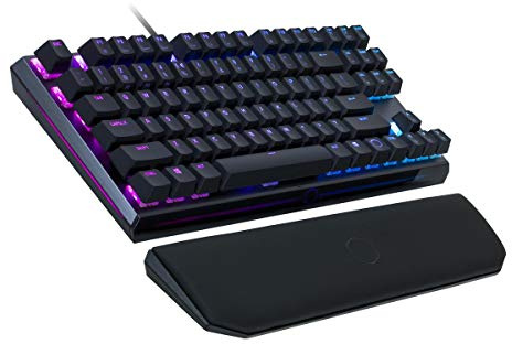 Cooler Master MasterKeys MK730 Tenkeyless - Mechanische RGB Gaming-Tastatur ohne Nummernblock, Gehäuse aus gebürstetem Aluminium, abnehmbare magnetische Handballenauflage, US-Layout, Cherry MX Red