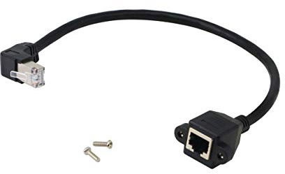 CERRXIAN Verlängerungskabel für Ethernet-Verlängerung, Cat6, RJ45-Stecker auf Buchse, geschirmt, 11,8 Zoll Down Angle