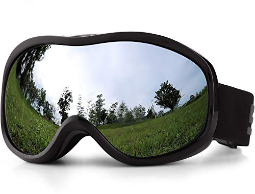 SPOSUNE Ski Goggles Over Glasses Snow Snowboard Goggle for Adult Youth Kids | with Anti fog Dual lens Skiing Skating Snowmobile, Windproof UV400 Protection Winter Sports Protective Glasses