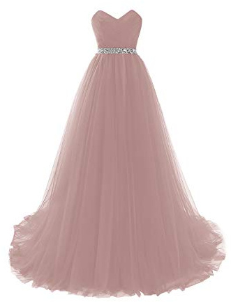 Misshow Robe Femme Longue Chic Soirée Dos Nu Epaule Nu Robe de Cocktail Longue Mariage en Tulle