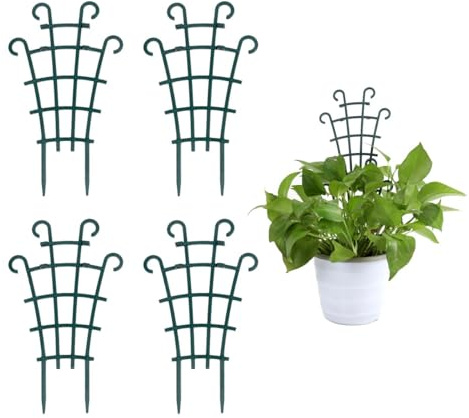 UWIOFF Trellis for Potted Plants, Mini Garden Trellis for Climbing Plants Stackable Plant Trellis Plastic Potted Plant Support DIY Climbing Trellis Flower Pots Supports, 4 Pack