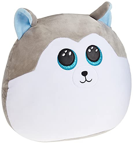 TY Squishy Beanies - Slush l'Husky, Morbido Cuscino di Peluche con Occhioni Azzurri Glitter, Idea Regalo per Grandi e Piccini, Tutti da Collezionare, 33 cm