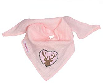 P.Eisenherz Babytuch - Herz MIT Hirsch - rosa